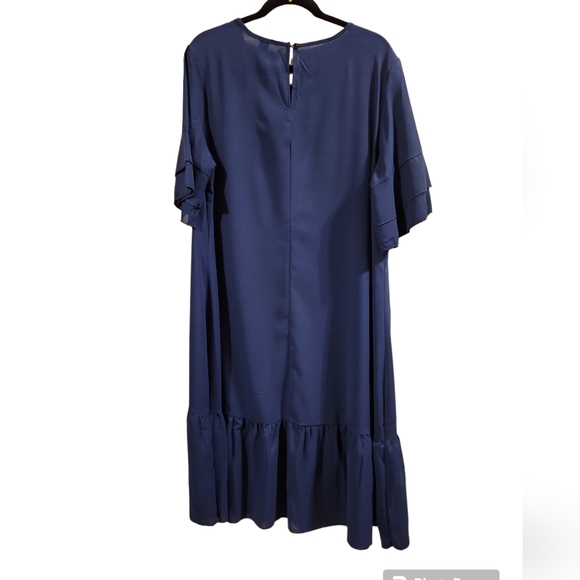 SHEIN LUNE Plus Flounce Sleeve Ruffle Hem Smock Dress Size 1X - Picture 2 of 4